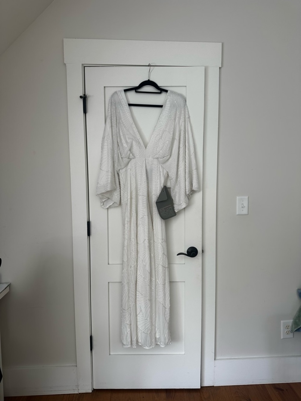 ASOS white beaded wedding jumpsuit size US six or a small